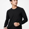 Áo giữ nhiệt nam cổ tròn loại thường vải mỏng Uniqlo Heattech màu đen 09 BLACK
