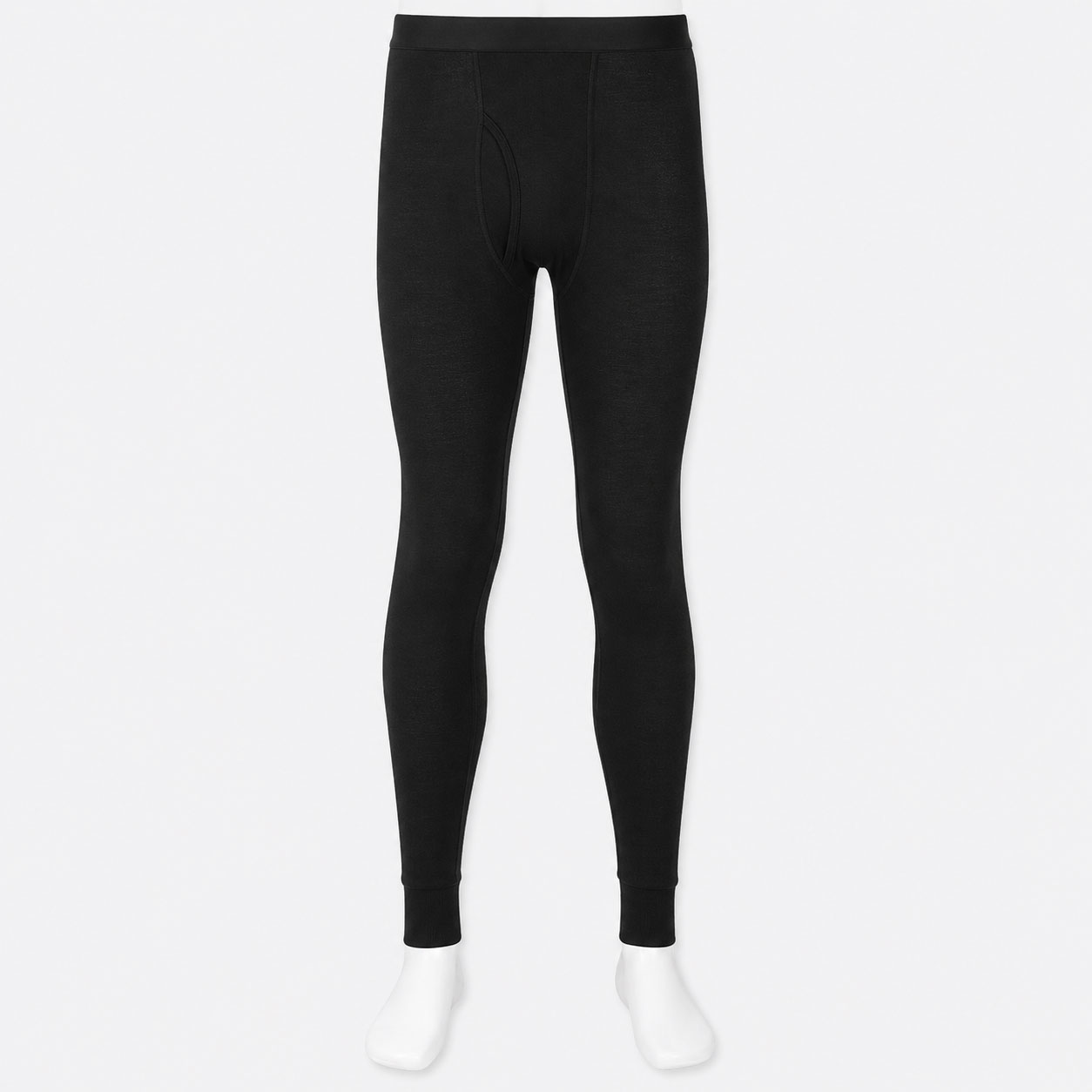 Quần giữ nhiệt nam loại thường vải mỏng Uniqlo Heattech màu đen 09 BLACK