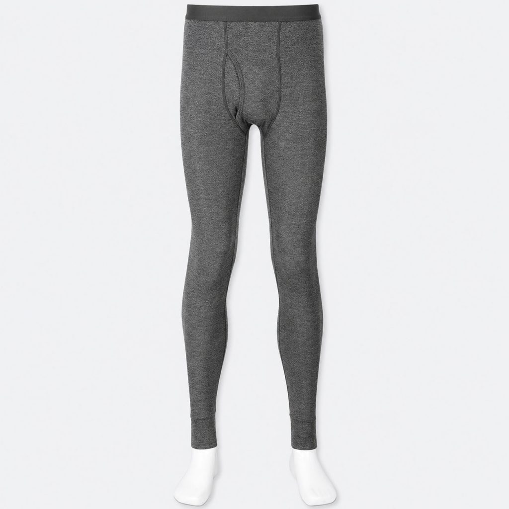Quần giữ nhiệt nam loại thường vải mỏng Uniqlo Heattech màu xám 08 DARK GRAY