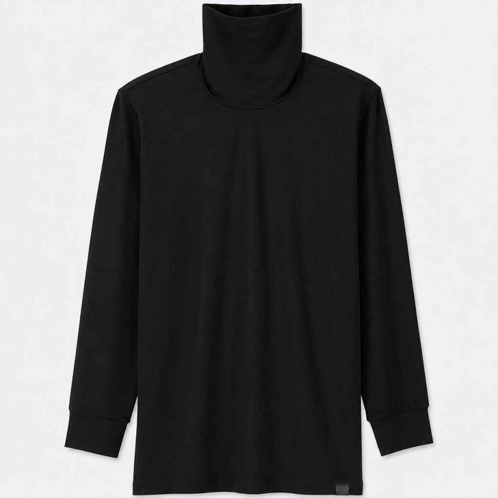 Áo giữ nhiệt nam cổ lọ Uniqlo Heattech Extra Warm Nhật Bản màu đen 09 BLACK