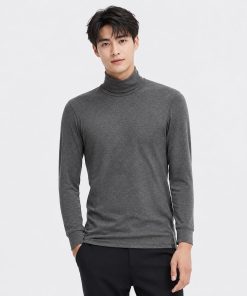 Áo giữ nhiệt nam cổ lọ Uniqlo Heattech Extra Warm Nhật Bản màu xám 08 DARK GRAY