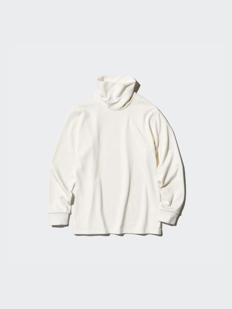 Áo giữ nhiệt nam cổ lọ Uniqlo Heattech Ultra Warm Nhật Bản màu trắng 01 OFF WHITE