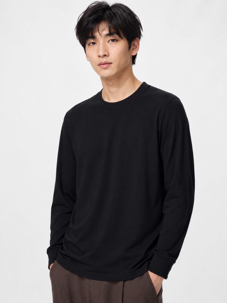 Áo giữ nhiệt nam cổ tròn Uniqlo Heattech Ultra Warm Nhật Bản màu đen 09 BLACK