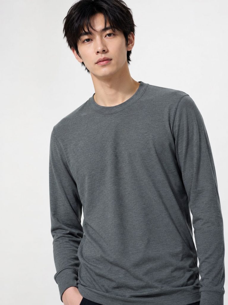 Áo giữ nhiệt nam cổ tròn Uniqlo Heattech Ultra Warm Nhật Bản màu xám 08 DARK GRAY