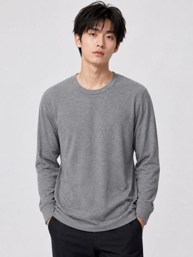 Áo giữ nhiệt nam cổ tròn Uniqlo Heattech Ultra Warm Nhật Bản màu xám nhạt 06 GRAY