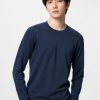 Áo giữ nhiệt nam cổ tròn Uniqlo Heattech Ultra Warm Nhật Bản màu xanh đen 69 NAVY