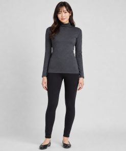 Áo giữ nhiệt nữ cổ 3 phân Uniqlo Heattech Ultra Warm Nhật Bản màu xám 08 DARK GRAY