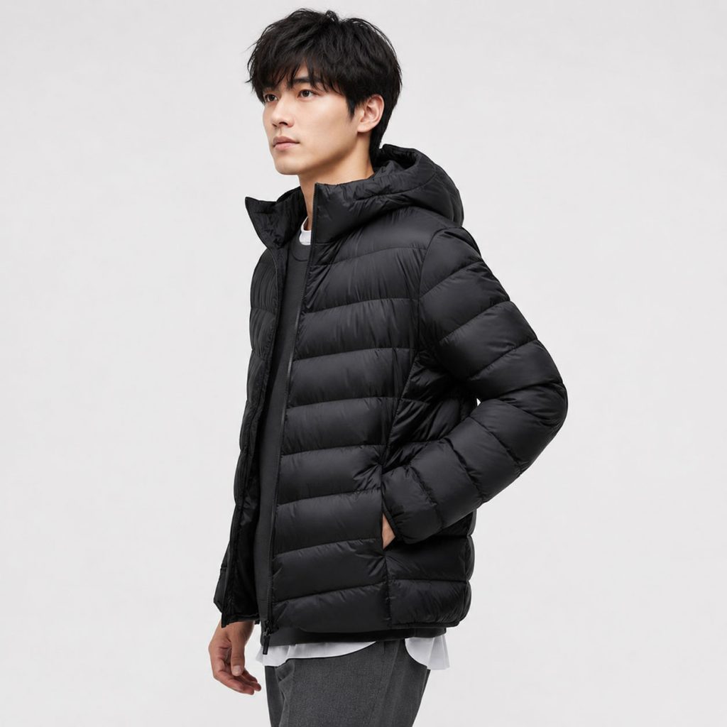 Áo lông vũ nam có mũ Uniqlo Ultra Light Down 443320 màu đen 09 BLACK