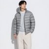 Áo lông vũ nam không mũ Uniqlo Ultra Light Down 3D Cut 452738 màu xám 05 GRAY