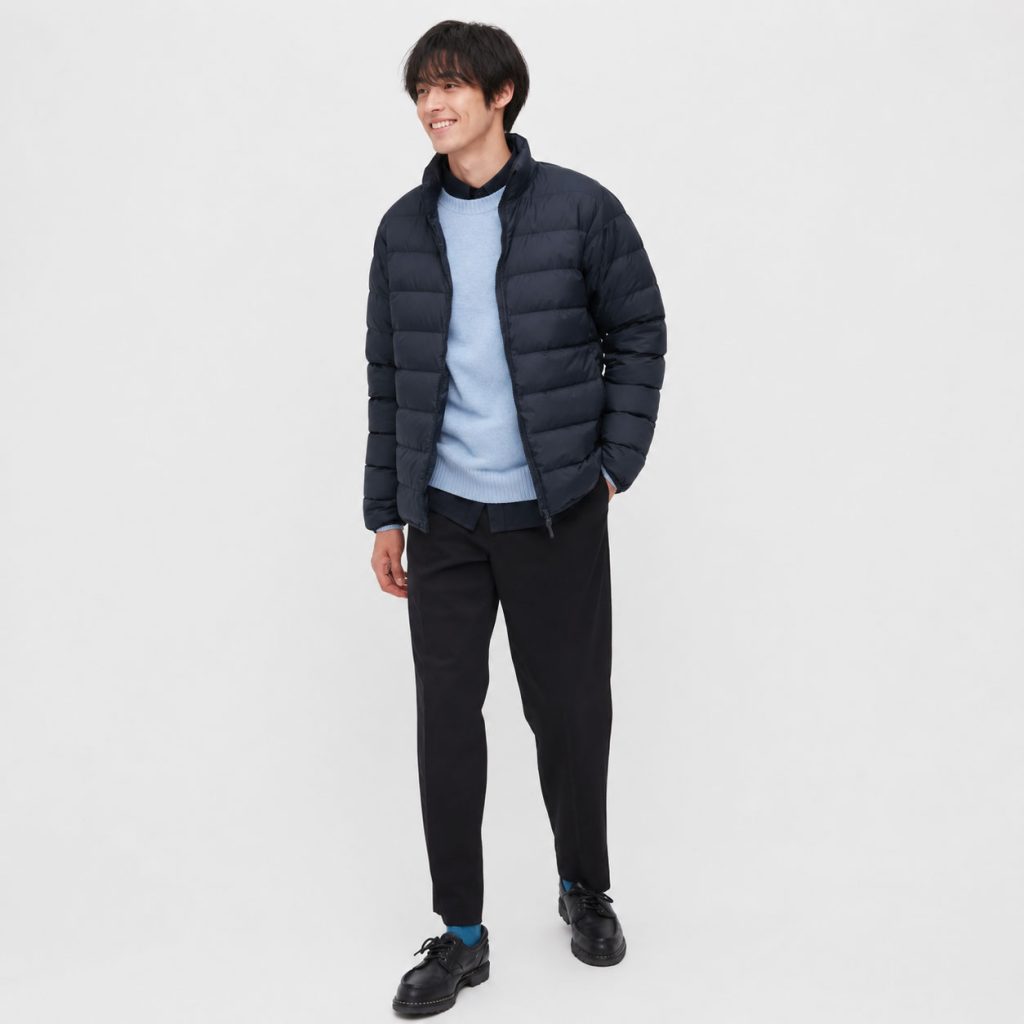 Áo lông vũ nam không mũ Uniqlo Ultra Light Down 3D Cut 452738 màu xanh đen 69 NAVY