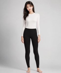 Quần giữ nhiệt nữ loại thường vải mỏng Uniqlo Heattech Nhật Bản màu đen 09 BLACK