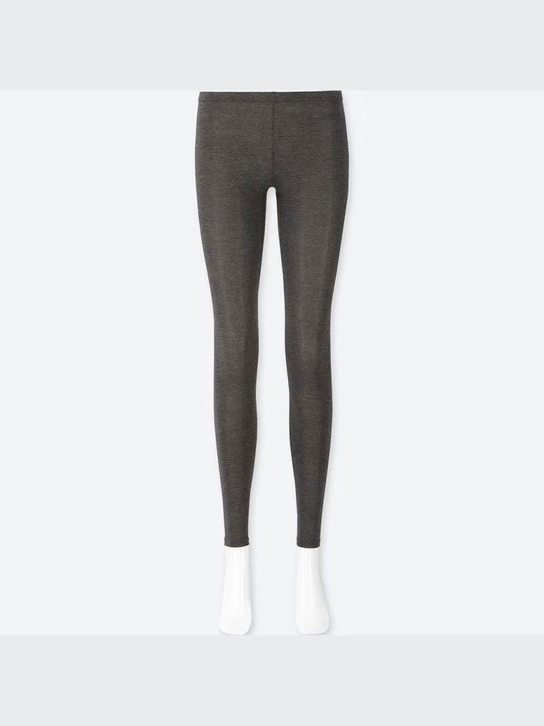 Hình ảnh Quần giữ nhiệt nữ loại thường vải mỏng Uniqlo Heattech Nhật Bản màu xám 08 DARK GRAY